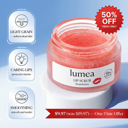 Lumea Lip Scrub | Strawberry Smoothing Exfoliator for Soft, Color-Ready Lips