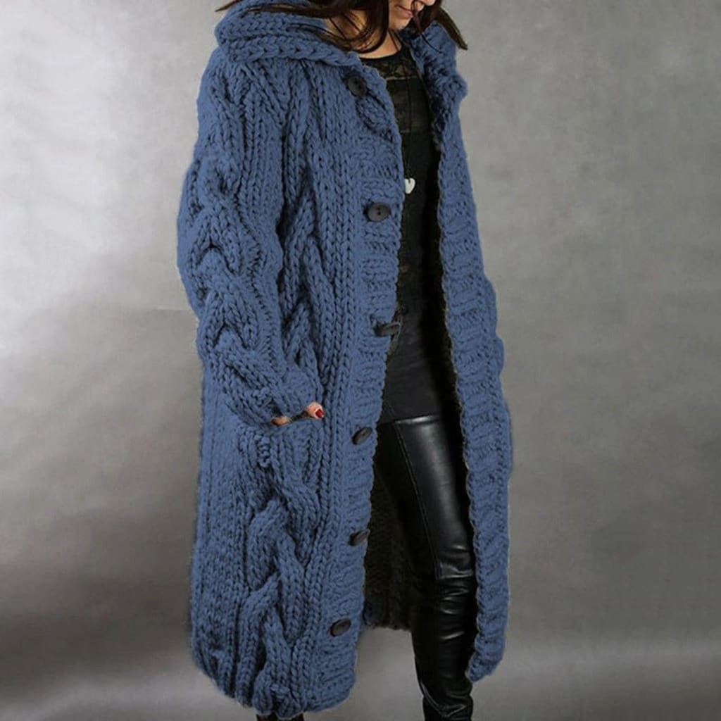 Elegant Longline Knit Coat