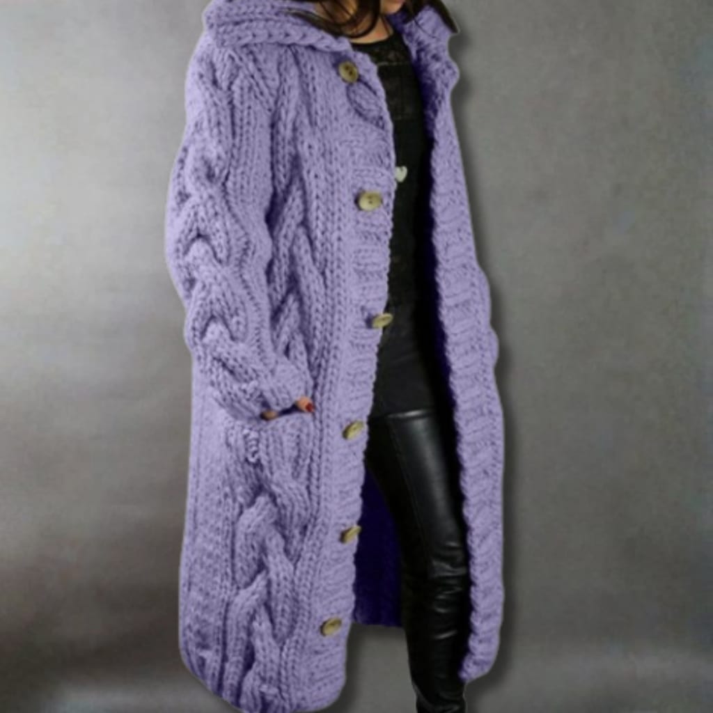 Elegant Longline Knit Coat